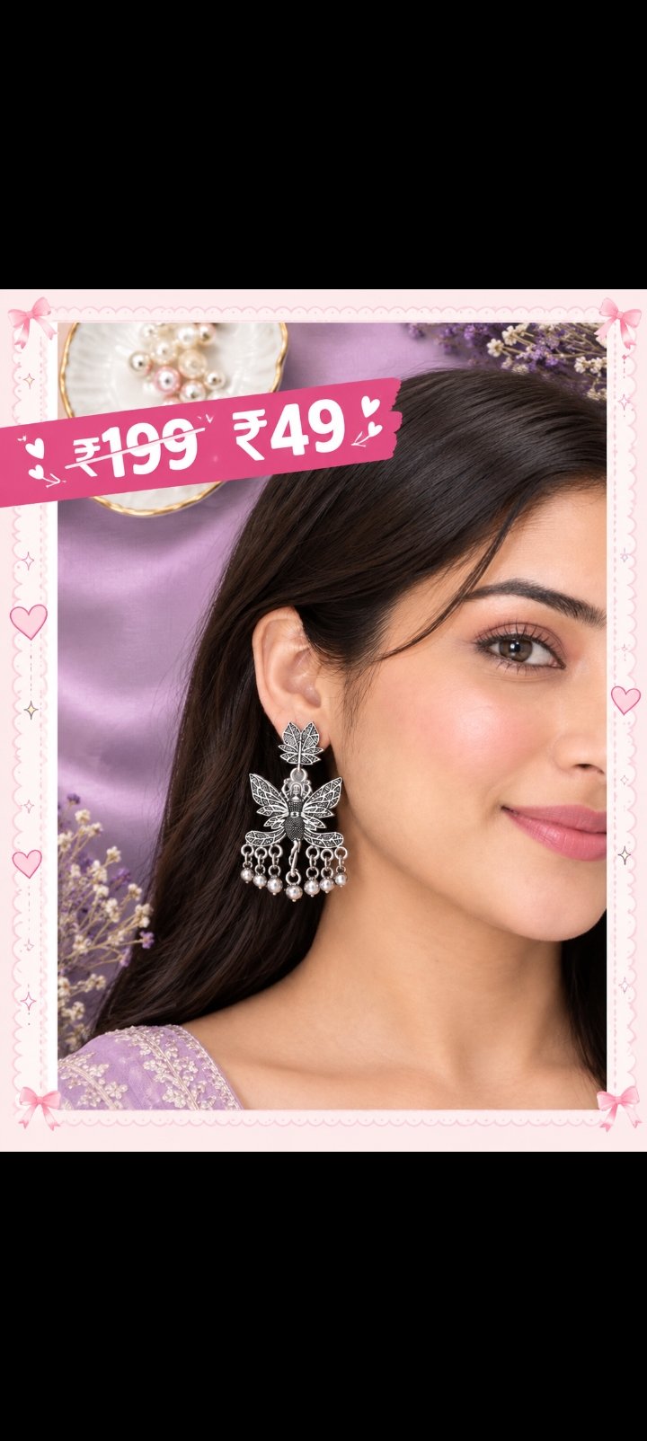 Oxidized Silver Earrings for women